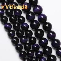 5a natural stone purple tiger eye beads round loose beads for jewelry making diy bracelets necklaces 4 6 8 10 12 14mm 15 strand