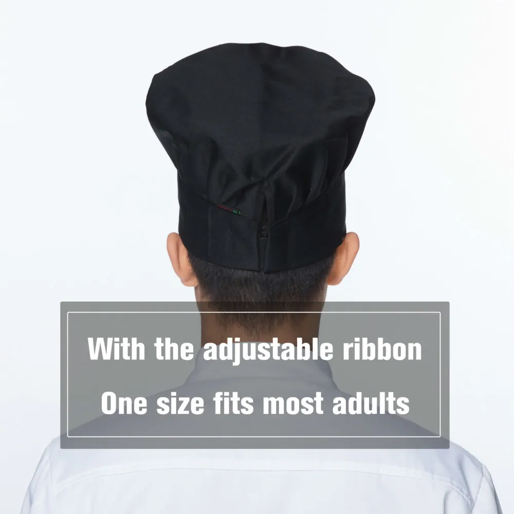

Hot Sale Chef Hats Embroidery Adjustable Kitchen Cooking Hat Waiter Uniform Unisex Restaurant Catering Food Service Work Caps