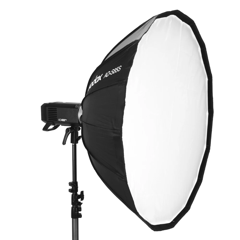 

Godox AD-S65S AD-S65W 65CM AD-S85S AD-S85W 85cm Silver Deep Parabolic Softbox + Honeycomb Grid Godox Mount Softbox for AD400PRO