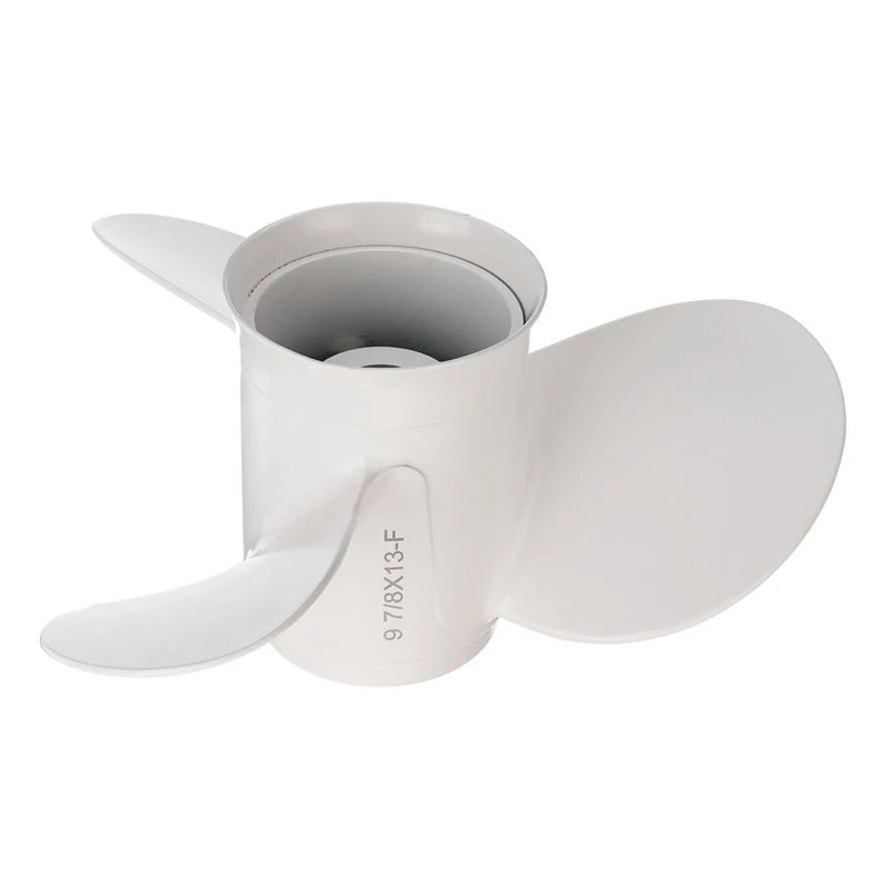 

AU04 -664-45949-02-El Marine Boat Outboard Propeller 9 7/8 X 13 For Yamaha 20-30Hp Right-Hand Rotation 3 Blades White
