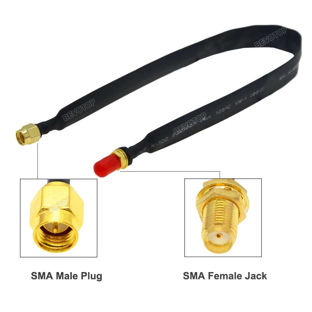 BEVOTOP Cable adapter window pass cable SMA Male to Female for External Antenna and 4G LTE 5G router 50 Ohm RF | Обустройство дома