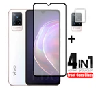 2 предмета в комплекте, для Vivo V21 Стекло полное покрытие Стекло Экран стекло для линзы Стекло для Vivo V21 5G Экран протектор Камера пленка для V21e V21 5G объектив