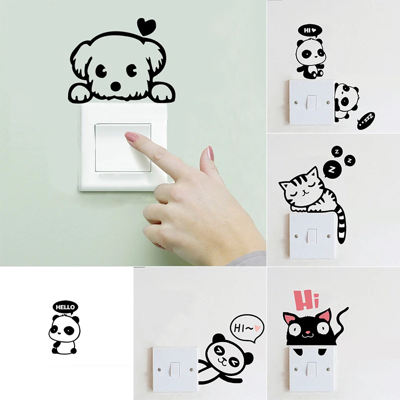 Наклейки мультяшная панда украшение дома настенные декоративные наклейки на