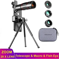 Tongdaytech 28X телефон, объектив камеры, телескоп с увеличением, макрообъектив «рыбий глаз» для смартфона Iphone, Samsung, линза для телеобъектива