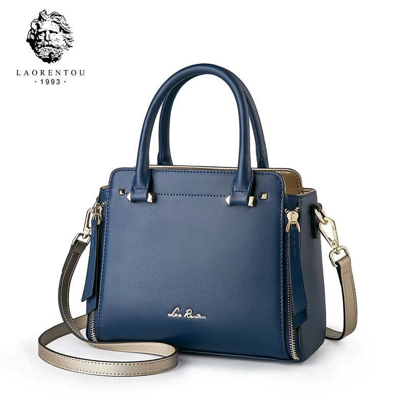 Элегантная дамская сумочка LAORENTOU из кожи элегантный вместительный тоут синего