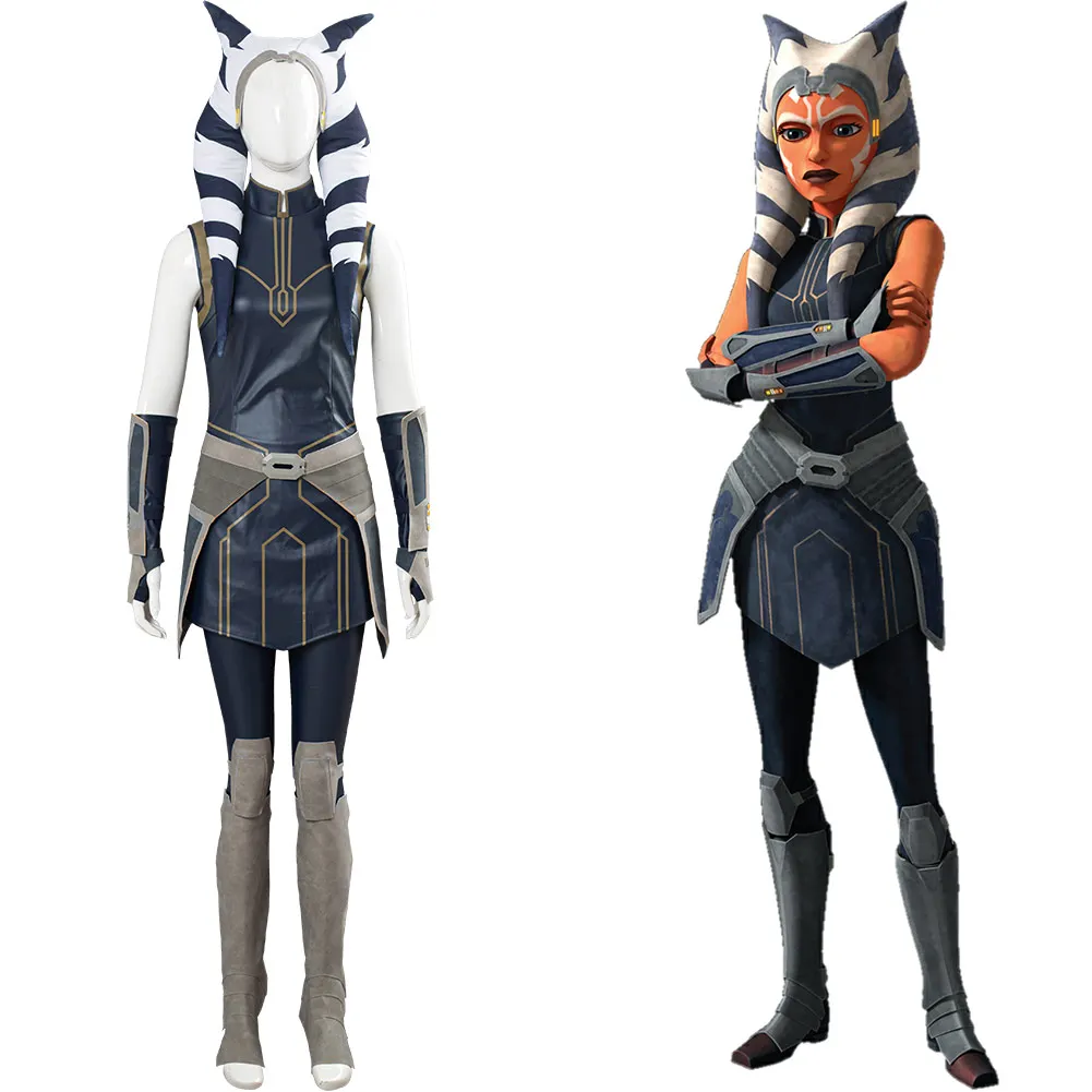 

Clone Wars Season 7 Ahsoka Tano Cosplay Costume Women Girls Outfit Halloween Carnival Costumes