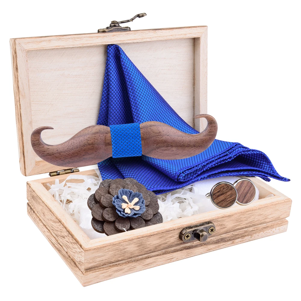 Новинка 3D Усы деревянный галстук бабочка для мужчин подарок красный бул плед