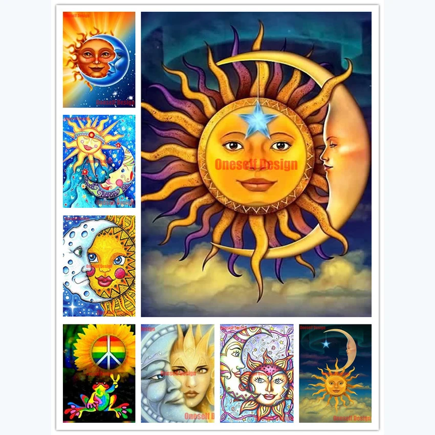 

Популярная алмазная живопись 5d солнце и луна 5d алмазная вышивка полный набор Стразы картины diy алмазная живопись набор для творчества украш...