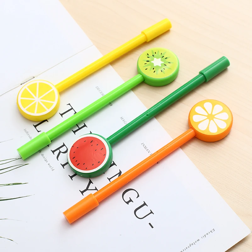 12 шт. креативная Милая фруктовая гелевая ручка забавная каваи канцелярские