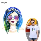 Милая мультяшная девушка Prajna, нашивка сделай сам, аксессуары, A-уровень, моющиеся, теплопередающие наклейки, Аппликации, горячая виниловая синяя одежда