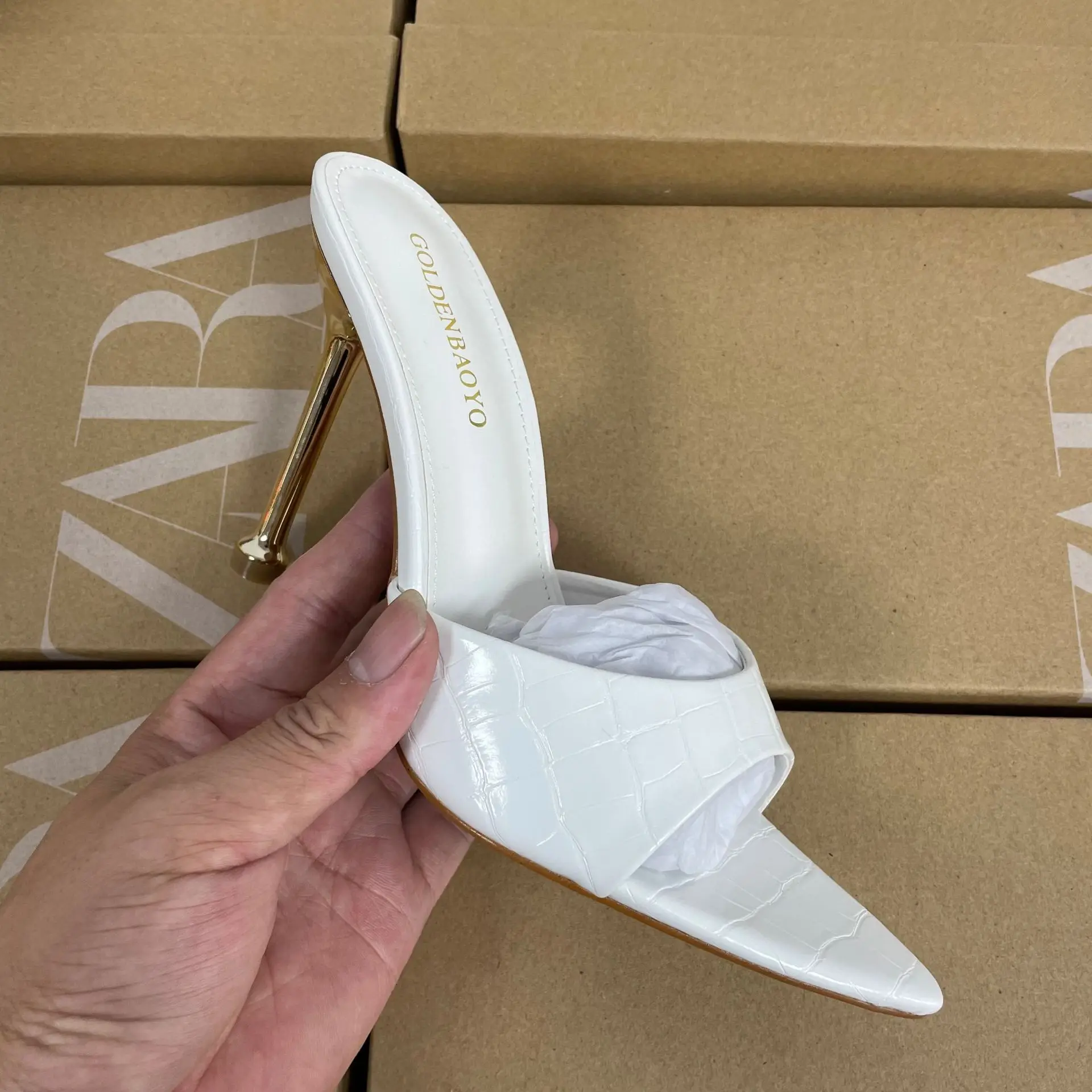 

2021 New Stiletto Heel High Heels Casual Slippers Peep Toe Simple and Comfortable Women's Slippers Office Women's Shoes pumps