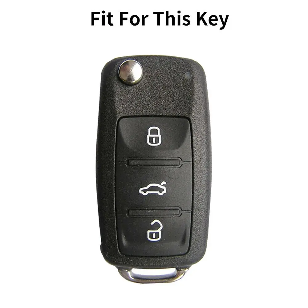TPU Leather Car Key Cover For VW Volkswagen Golf 6 Polo Passat Seat Ibiza Leon Skoda Octavia Fabia 3 Buttons Folding Remote Fob |