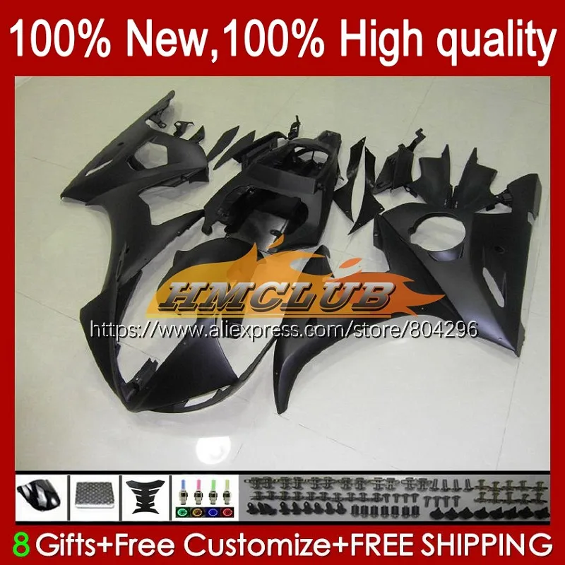 

YZF-R6 корпус для YAMAHA YZF R6 600CC 03-05 YZFR6 03 04 05 57No.10 YZF 600 матовый черный R 6 YZF-600 YZF600 2003 2004 2005 обтекатель