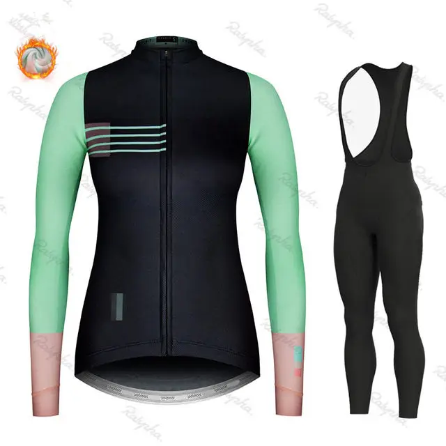 cycling jersey set 3 Gobike MTB Зимняя женская шерстяная рубашка с длинными рукавами, Джерси для шоссейного велоспорта, куртка для триатлона, облегающий костюм - Цвет: cycling jersey set 3