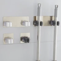 self adhesive mop hooks umbrella brush hanger storage rack dual rack kitchen tool for home wall mounted organizer holder