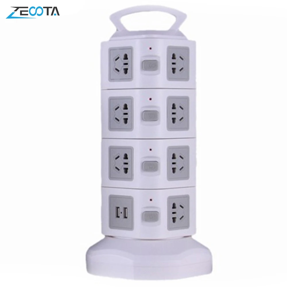 Башня USB power Strip вертикальные мульти розетки 15 AC AU розетка USB розетка с 2 портами usb с 2 m/6.5Ft Удлинительный шнур