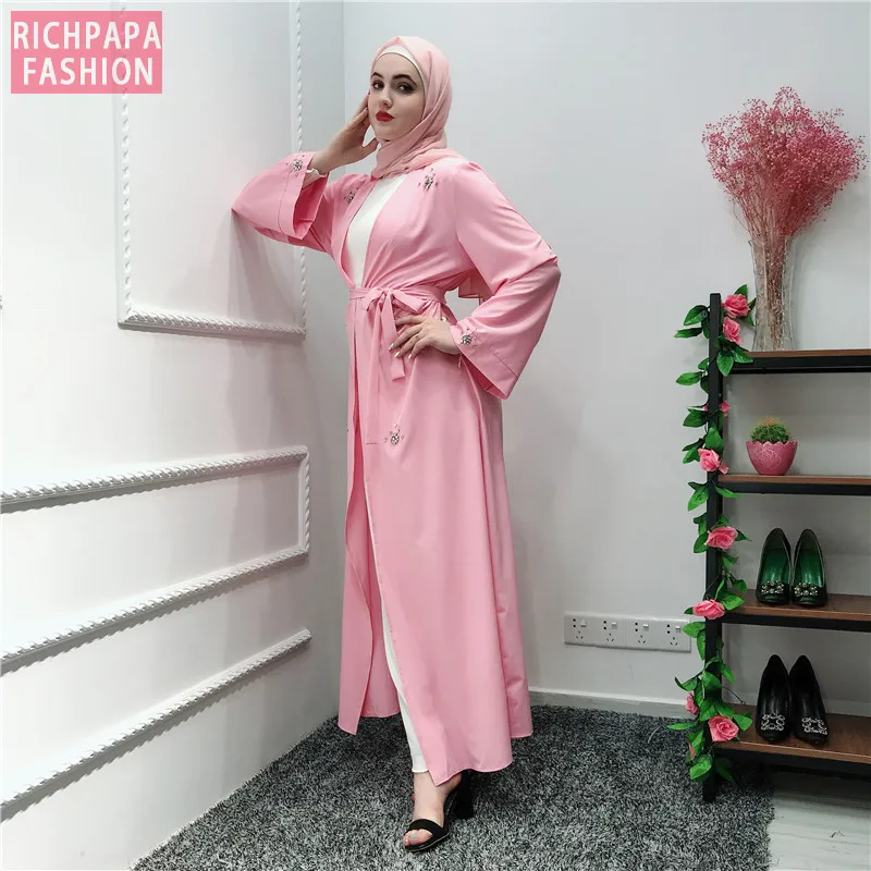 Рамадан кафтан открытая абайя кимоно мусульманское хиджаб платье Jilbab Caftan