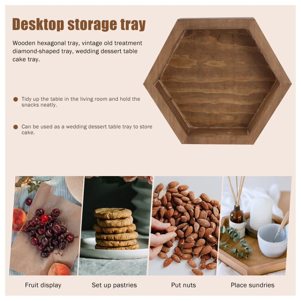 1 шт. винтажный поднос в форме алмаза Искусственный деревянный для торта)|Лотки