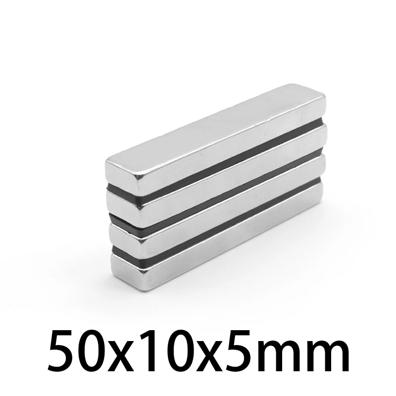 

2-50 PCS 50x10x5mm Strong Sheet Rare Earth Magnet N35 Rectangular Neodymium Magnets 50mmx10mmx5mm Block Magnet Strong 50*10*5mm