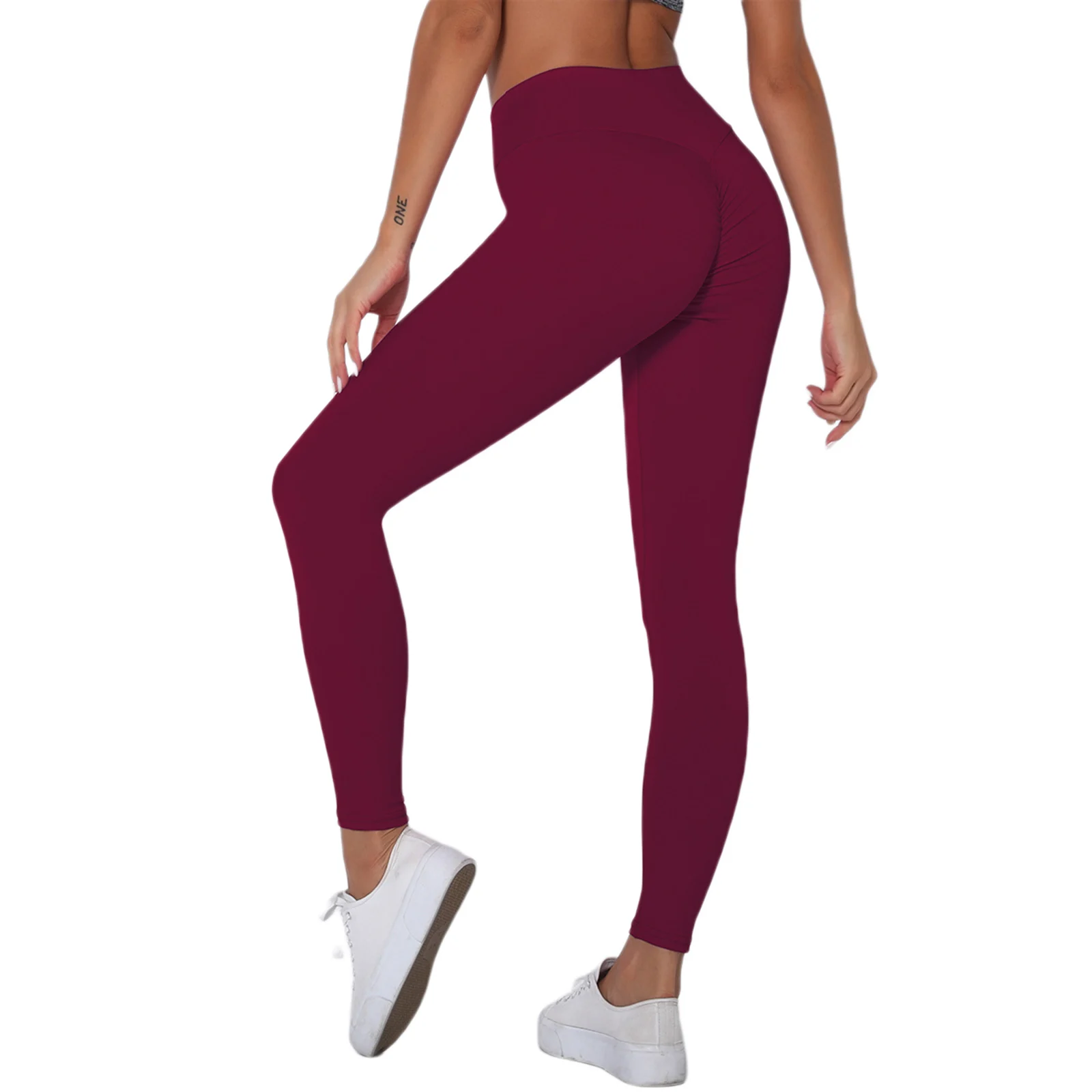 

New Womens High Waist Leggings Sports Hip Solid Stretch Workout Gym Exercise Pants Jogging Fitness Slim Casual Trouser S-XL