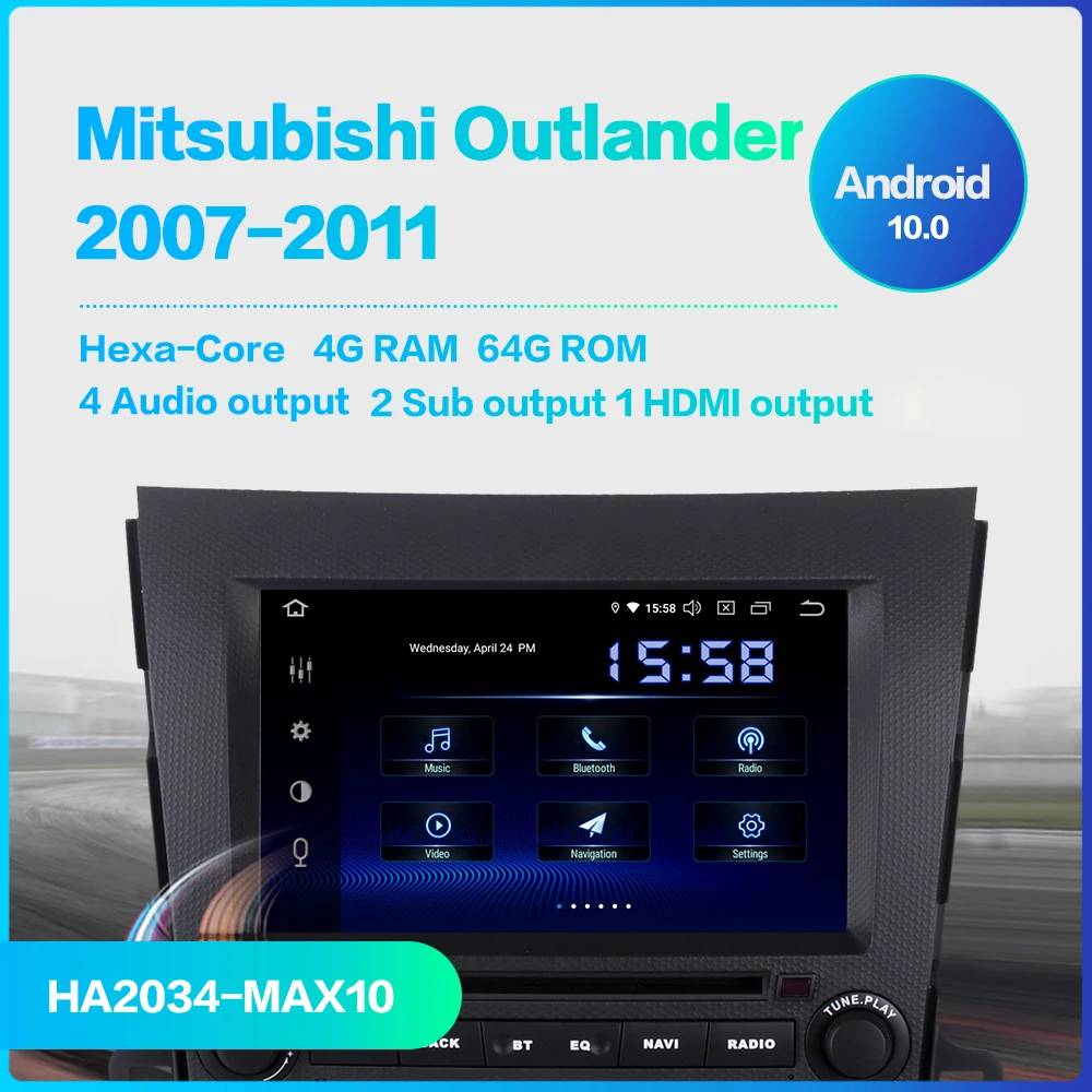 Dasaita 2 Din 8 &quotAndroid 10 0 для Mitsubishi Outlander Peugeot 4007 Citroen C Cross 2007 2008 2009 2010 2011 Автомобильный DVD
