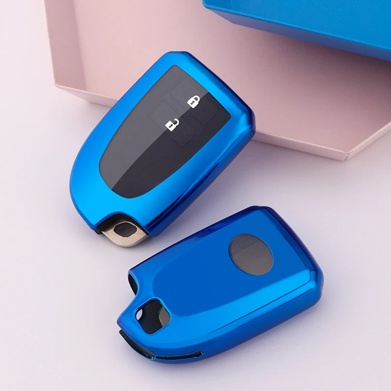 

TPU Car Key Case Cover for Toyota Prado Vios Yaris Previa 2/3 Buttons Smart Remote Fob Shell Protector Bag Accessories