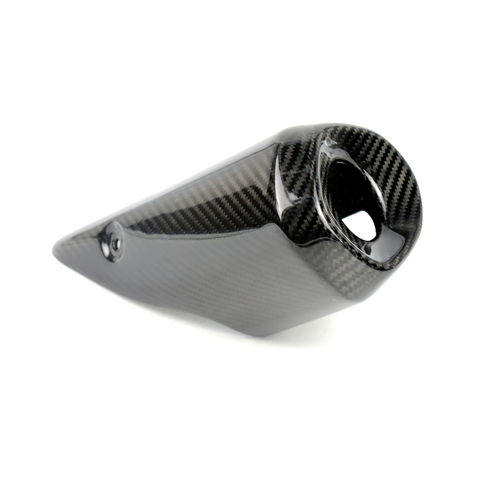 Черный For Yamaha MT07 FZ07 MT-07 FZ-07 MT FZ 07- Motorcycle Carbon Fiber Muffler Cover Exhaust Pipe Cover Heat Shield - Цвет: Черный