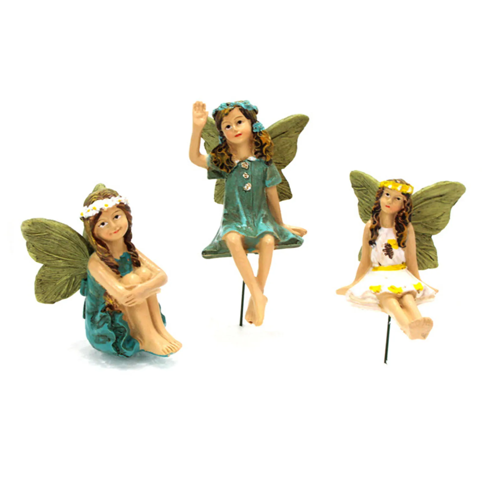 

Resin Colorful Flower Fairy Cake Ornaments Fairy Garden Beautiful Little Fairy Wings Flower Arrangement Baking Garden Decoration
