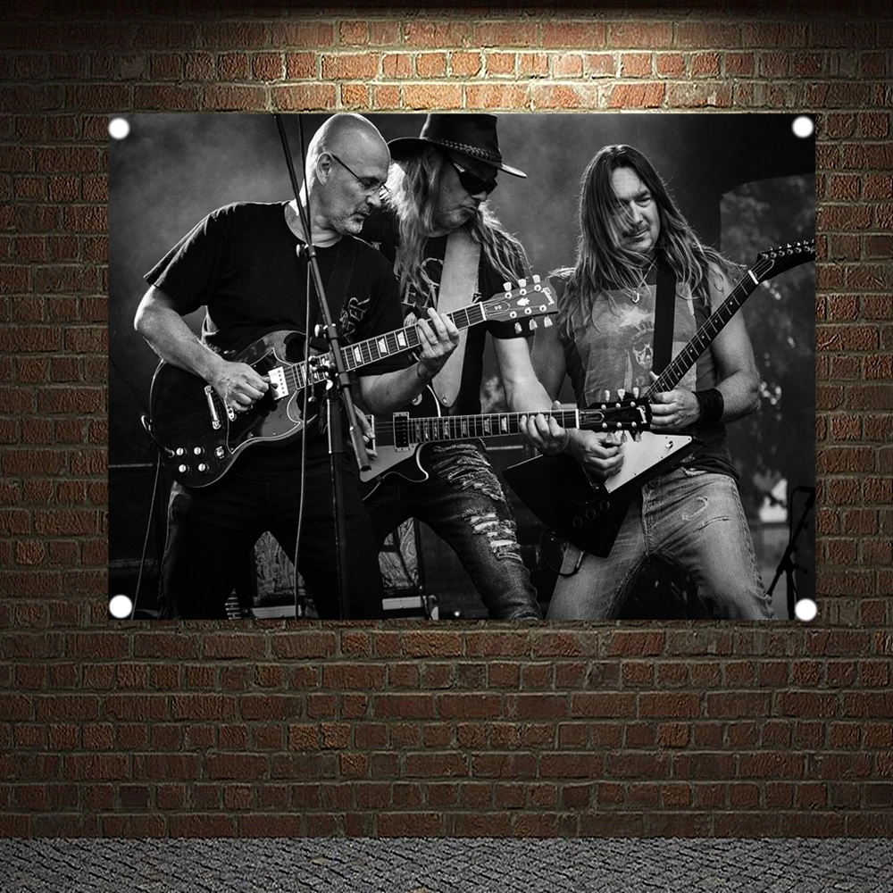

Rock band concert Banners Vintage Wall Art Rock Music Poster Flag Canvas Painting Wall Hanging Tapestry Bar Cafe Home Decoration