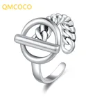Кольцо QMCOCO серебряного цвета, ювелирные изделия, модное, популярное, простое, гладкое кольцо