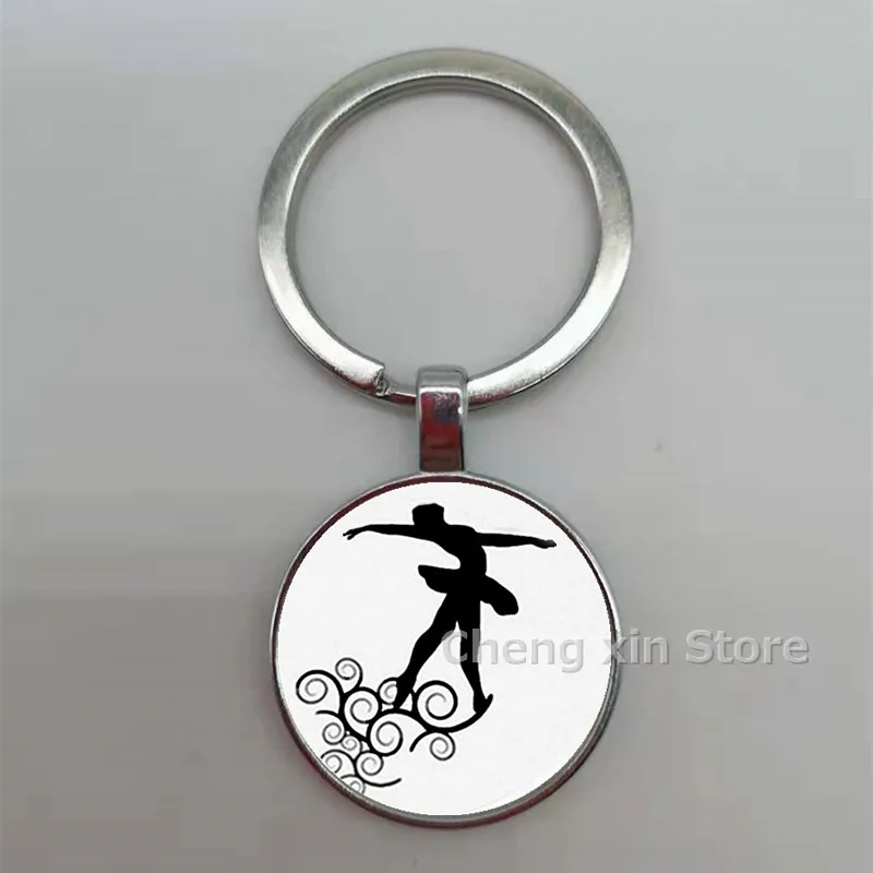 2020 Модный классический брелок с подвеской танцевальной девушки круглый