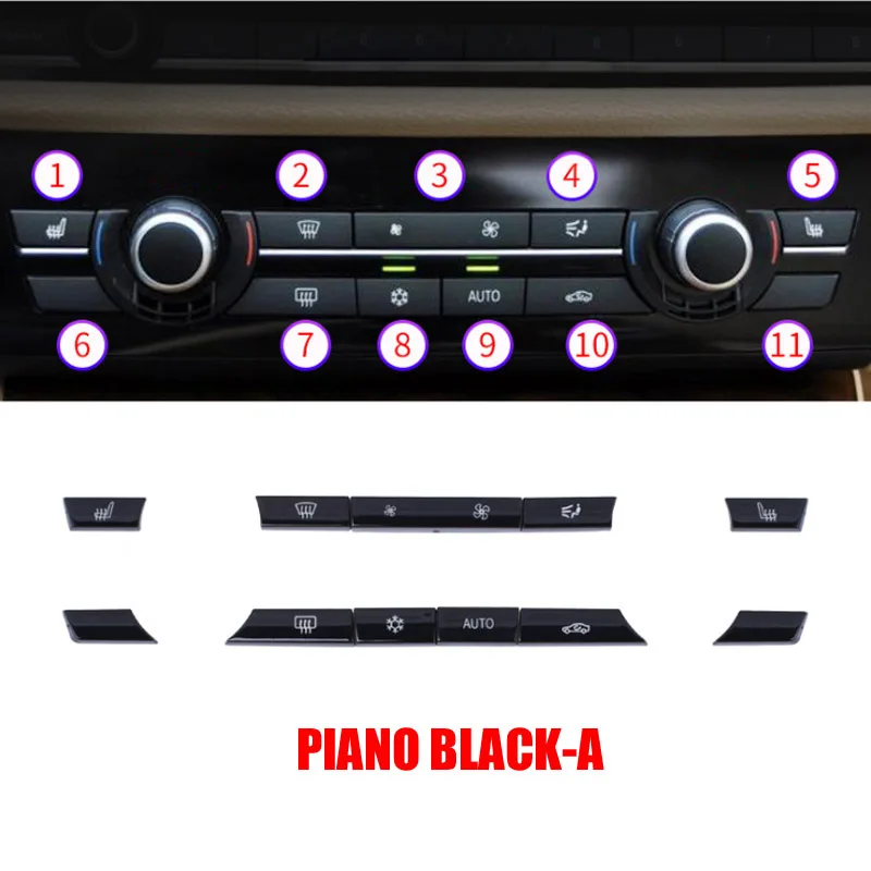 Хромированные кнопки для кондиционера из АБС пластика BMW F10 F11 F06 F01 E70 E71 F25 F26 X5 X6