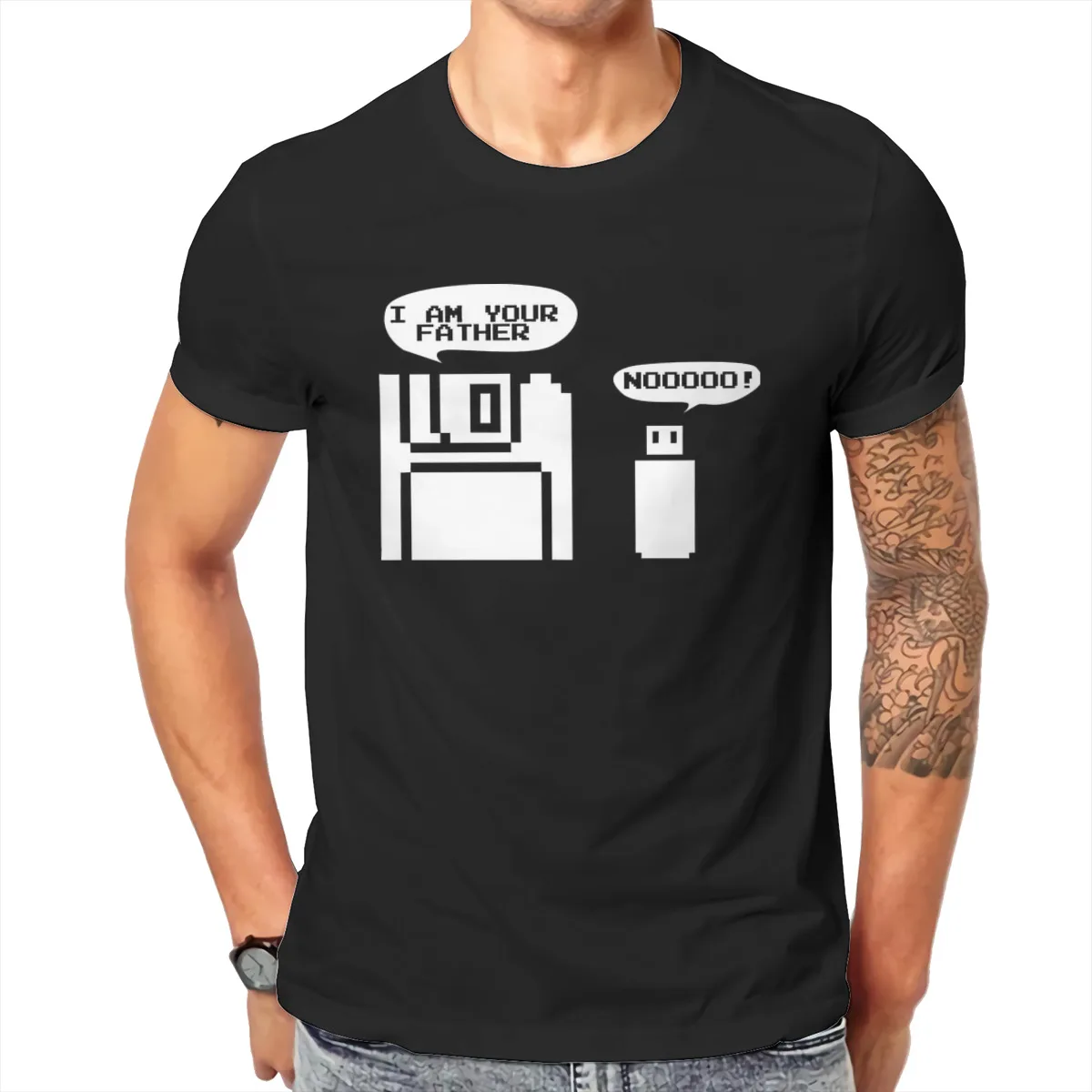

Funny Floppy Disk I Am Your Father Noooooo USB T shirt Men T shirt summer T-shirt