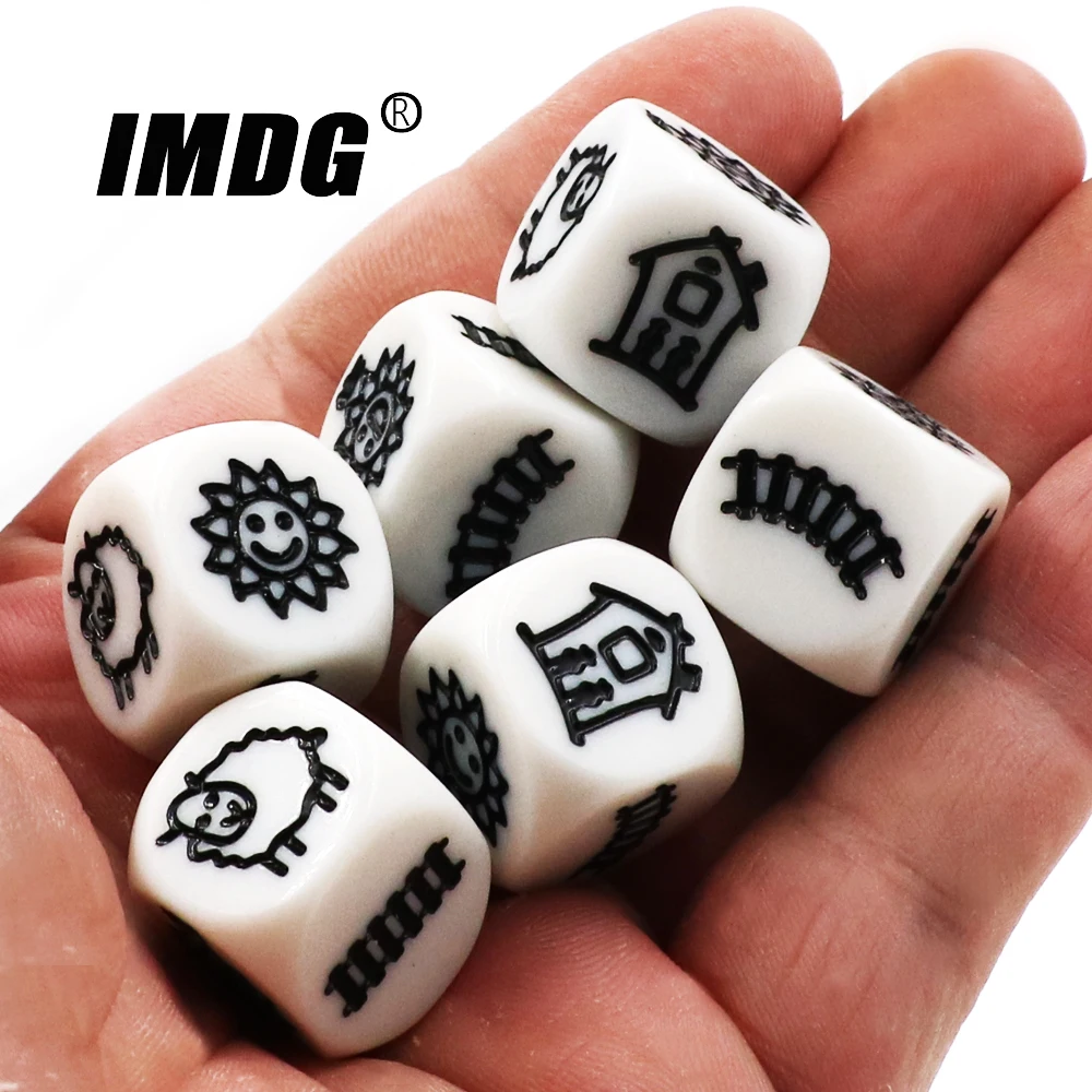 

6pcs/pack Engraving pattern Dice 18mm Puzzle Dice #18 Game accessories Dice