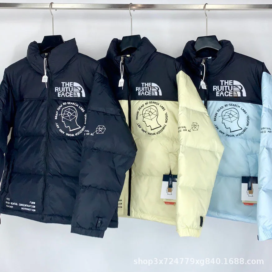 

Новинка 2021, зимняя стеганая куртка для мужчин и женщин Brain Death в том же стиле, модная брендовая короткая куртка для влюбленных