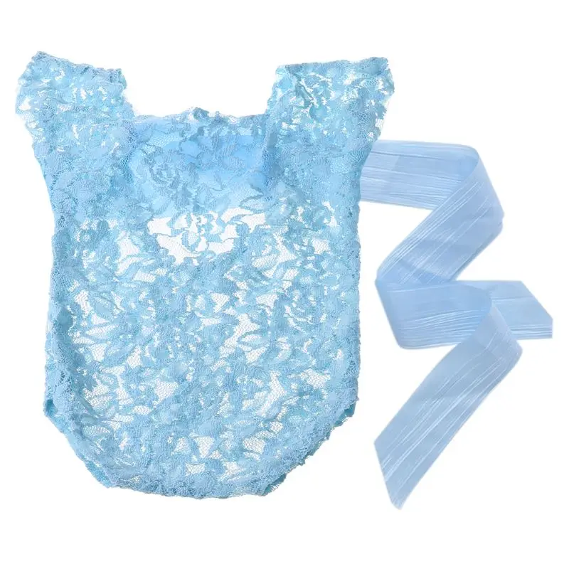 

Newborn Baby Girl Lace Silk Bow Back Romper Jumpsuit Photography Prop Outfit New