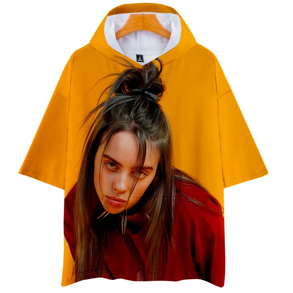 Billie Eilish 3D толстовки Новинка короткий рукав мода лето/весна футболка классная и дышащая футболка с коротким рукавом