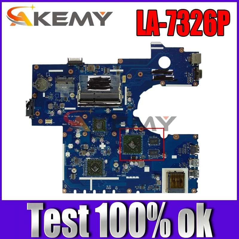 

Материнская плата Akemy VRL70 LA-7326P REV: 1,0 для ноутбука ASUS K73BE, протестированная оригинальная материнская плата