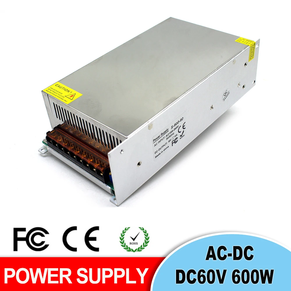 Питание dc60V 10A 600w Источники питания трансформатор привода 110 220 AC/DC 60V адаптер для CNC