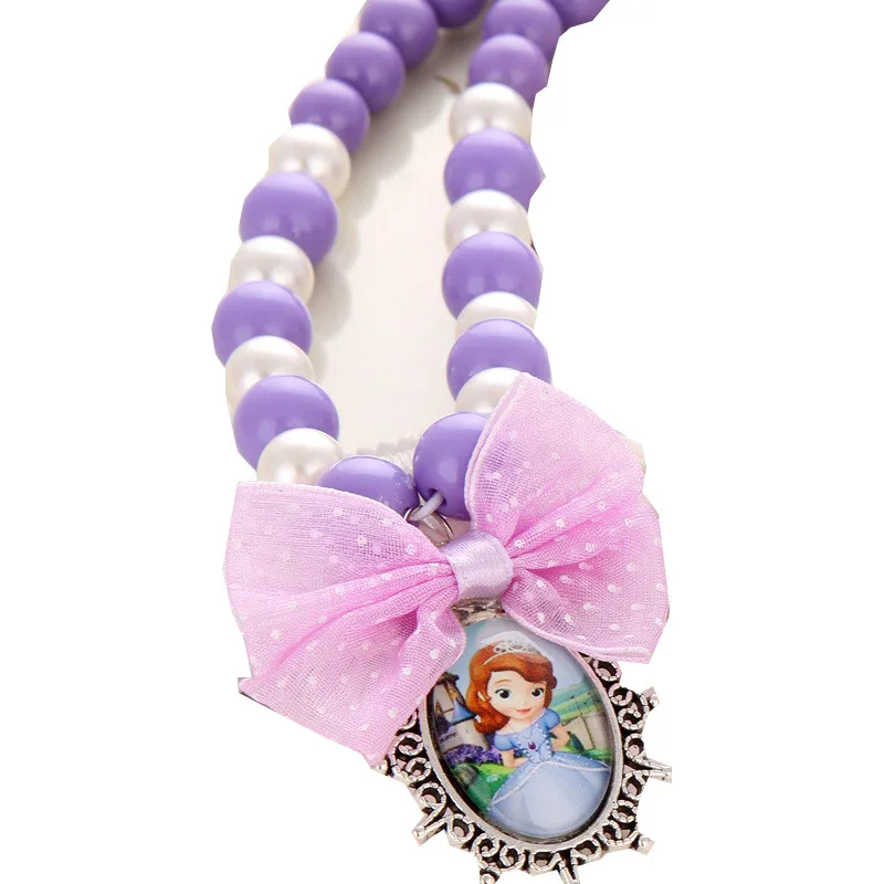 Детское ожерелье с мультяшными героями Диснея принцессы + браслет аксессуары