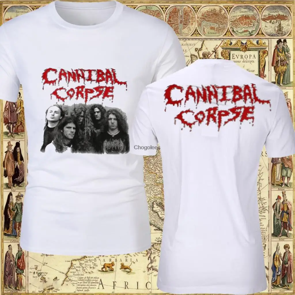 CANNIBAL труп Классическая линейка DEATH METAL GRINDCORE Нил новая белая футболка - купить по