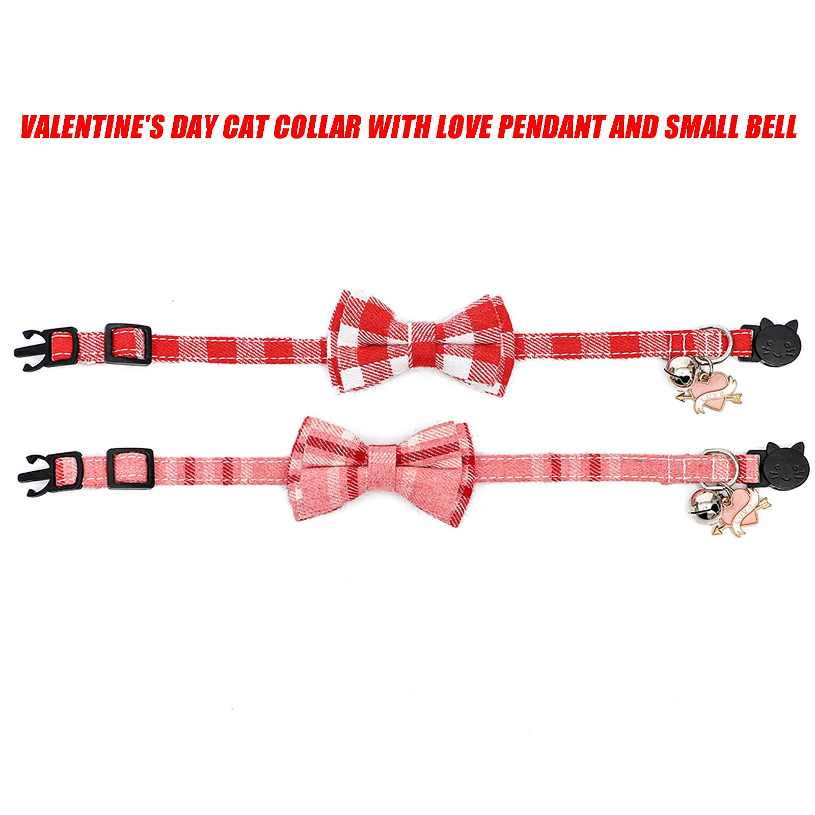 

Jingle Cat клетчатая галстук-бабочка воротник Колокольчик в форме сердца Pendent small jingle Bell Bowknot mr Mrs Kitty Cat ошейник для котенка