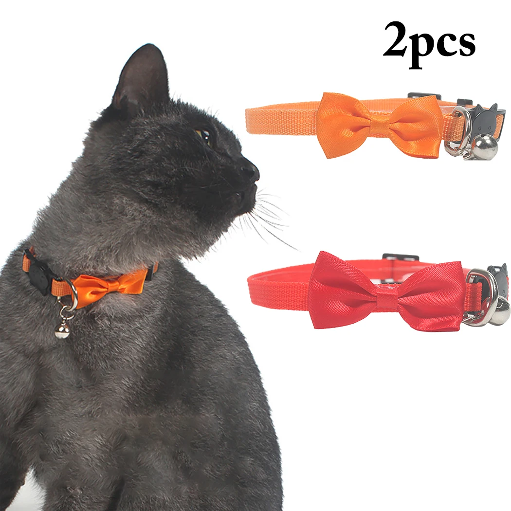 Ошейник для кошек с бантом из нейлона 2 шт.|Аксессуары кошек| |