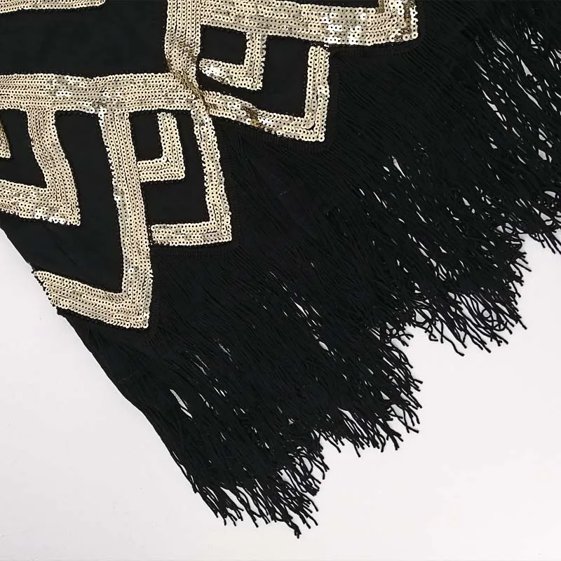 Женское винтажное платье без рукавов с перекрещивающимися кисточками и