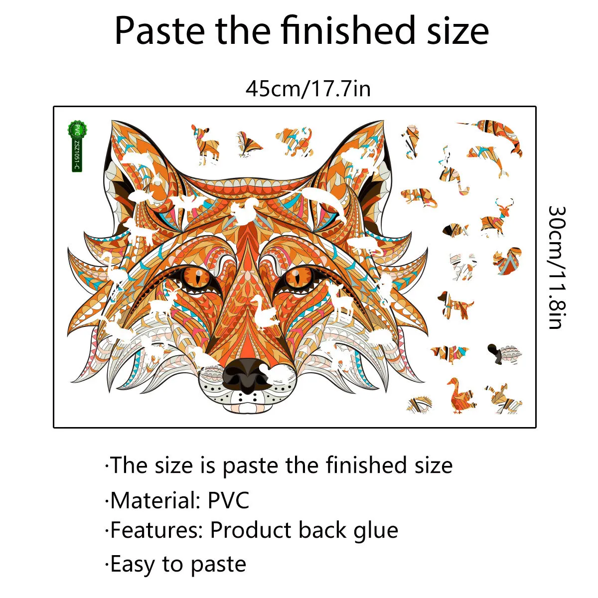 

Unique Stickers Jigsaw Puzzles Mysterious fox Puzzle For Adults Kids Educational Puzzle Fabulous Gift Interactive Games Toy