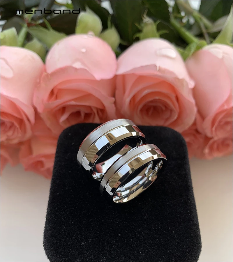 Классическое кольцо для мужчин и женщин мужское из карбида вольфрама со