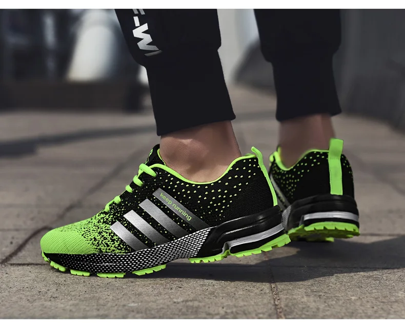 Большие размеры 35-47, Мужская обувь для бега, дышащие кроссовки Flyknit, Женская легкая спортивная обувь, женские черные, зеленые дорожные кроссовки
