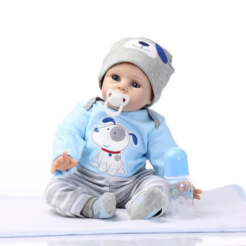 

55cm Looking Lifelike Realistic Baby Vinyl Silicone Newborn Care Toy for Children and the Elderly Xmas Gift Photography