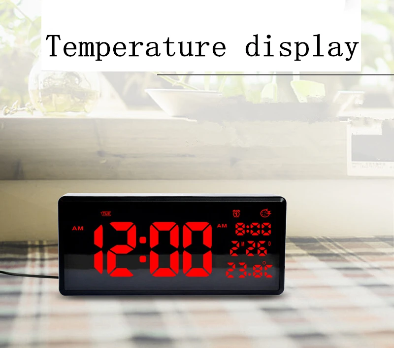 Функция дневного света светодиодный электронные часы с thermometerHD светодиодный большой экран настенные часы дома настольные календари