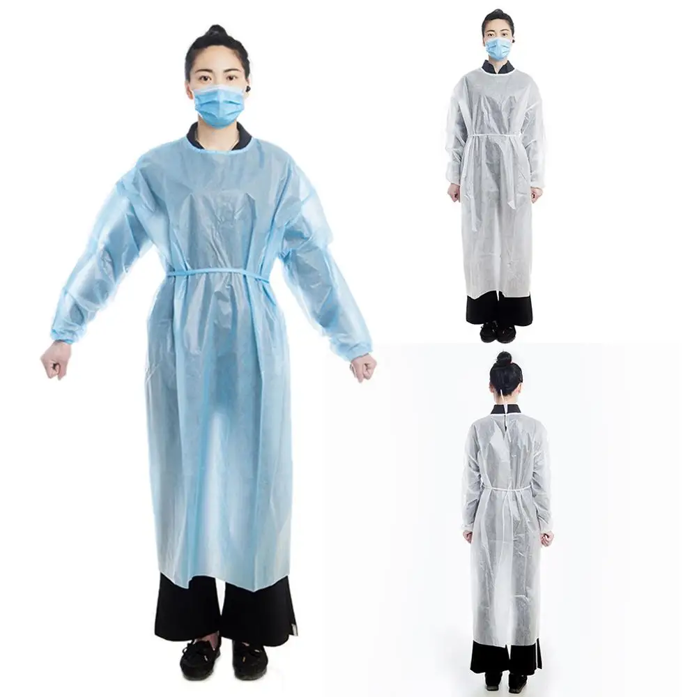 Одноразовая Защитная одежда без пыли водонепроницаемые изоляционные халаты